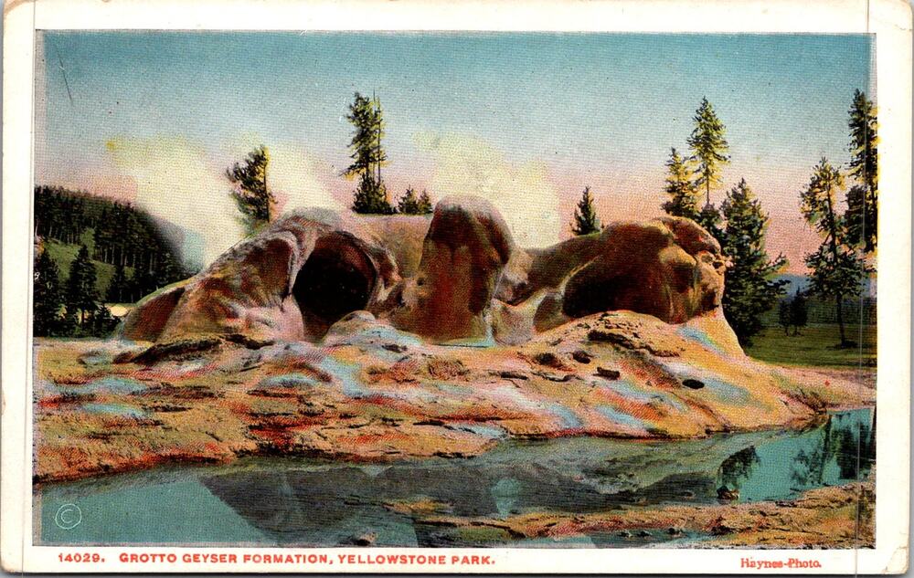 Grotto Geyser Formation in Yellowstone Park Vintage Postcard SP17-19